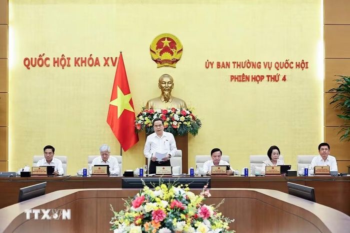 Chủ tịch Quốc hội Trần Thanh Mẫn phát biểu. (Ảnh: Doãn Tấn/TTXVN)