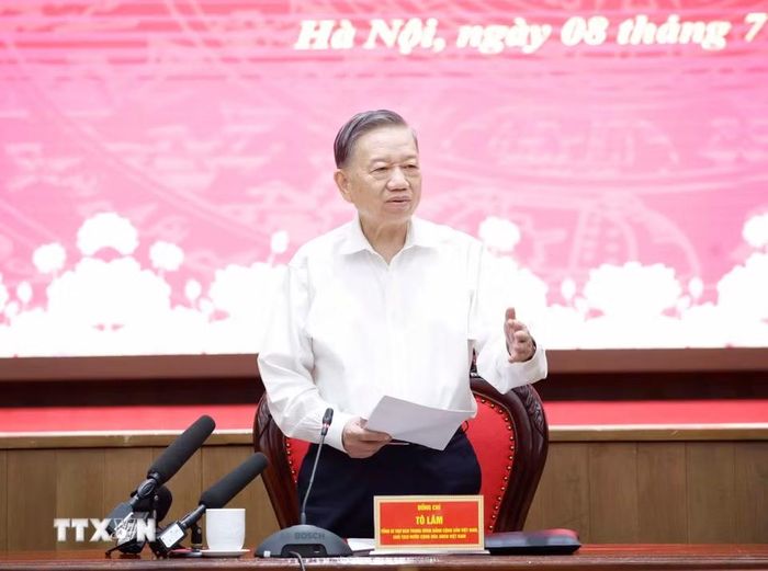 Tổng Bí thư, Chủ tịch nước Tô Lâm phát biểu chỉ đạo. (Ảnh: Thống Nhất/TTXVN)
