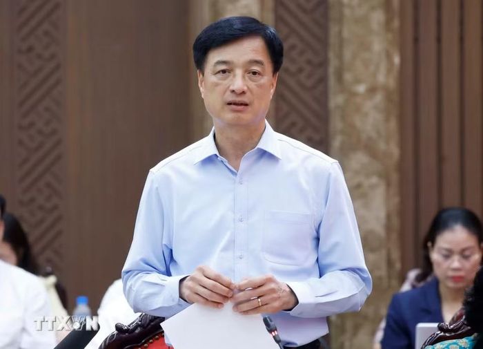 Đồng chí Nguyễn Duy Ngọc, Ủy viên Bộ Chính trị, Bí thư Trung ương Đảng, Trưởng Ban Tổ chức Trung ương phát biểu.(Ảnh: Thống Nhất/TTXVN)
