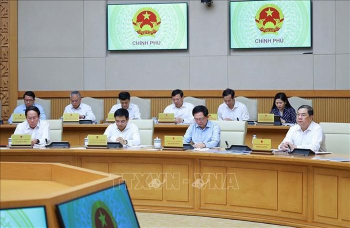 Các Phó Thủ tướng tham dự Phiên họp Chính phủ chuyên đề về xây dựng pháp luật tháng 7 năm 2026. Ảnh: Dương Giang/TTXVN