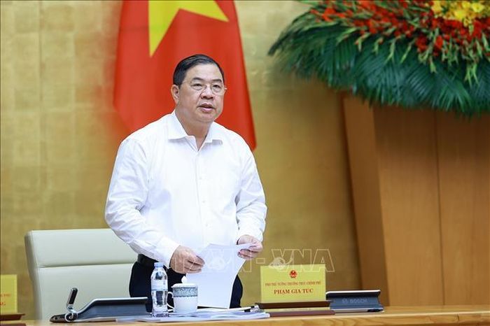 Phó Thủ tướng Thường trực Phạm Gia Túc phát biểu. Ảnh: Dương Giang/TTXVN