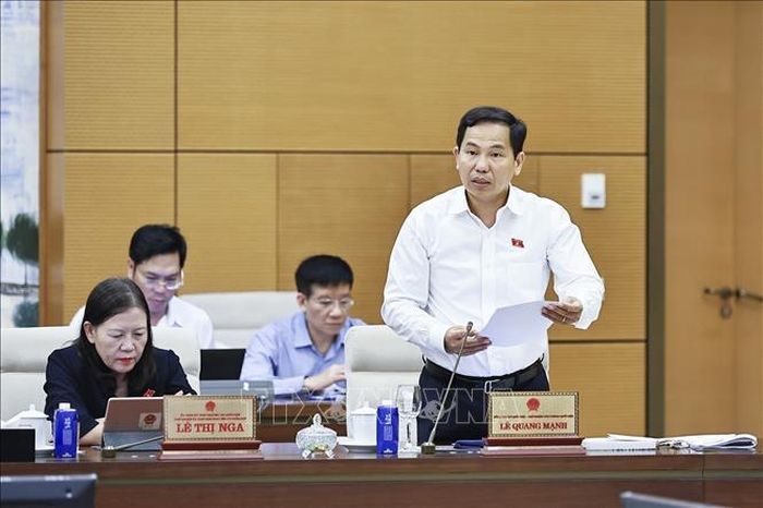 Tổng thư ký Quốc hội, Chủ nhiệm Văn phòng Quốc hội Lê Quang Mạnh phát biểu. Ảnh: Doãn Tấn/ TTXVN