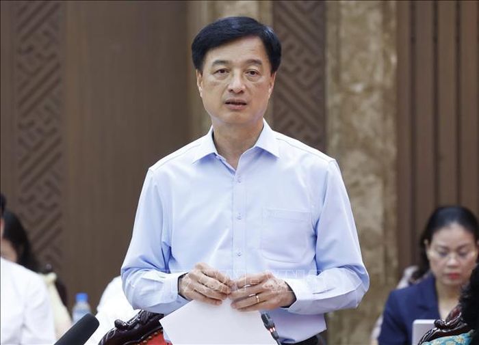 Đồng chí Nguyễn Duy Ngọc, Ủy viên Bộ Chính trị, Bí thư Trung ương Đảng, Trưởng Ban Tổ chức Trung ương phát biểu. Ảnh: Thống Nhất/TTXVN