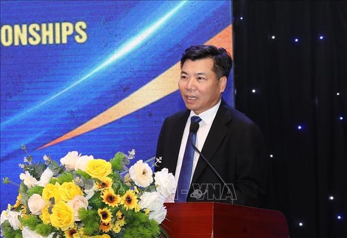 Ông Nguyễn Mạnh Cường, Phó Giám đốc Thường trực Sở Văn hóa và Thể thao tỉnh Ninh Bình, Trưởng Ban Tổ chức giải phát biểu khai mạc giải đấu.
