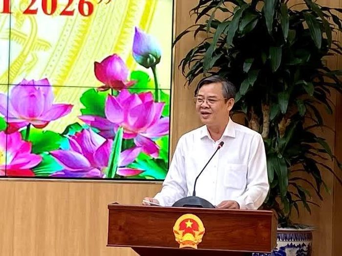 Ông Trương Cảnh Tuyên - Chủ tịch UBND TP Cần Thơ phát biểu tại buổi gặp gỡ cộng đồng doanh nghiệp.