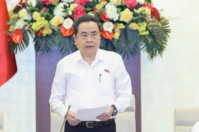 Chủ tịch Quốc hội Trần Thanh Mẫn phát biểu khai mạc phiên họp. Ảnh: QUANG PHÚC