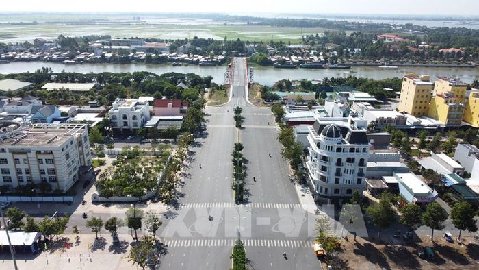 Một góc phường biên giới Hồng Ngự, tỉnh Đồng Tháp. Ảnh: Nhựt An - TTXVN