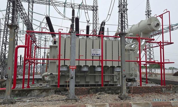 Máy biến áp AT2 Trạm biến áp 220kV Tuyên Quang vừa được nâng công suất thành công. Ảnh: EVNNPT