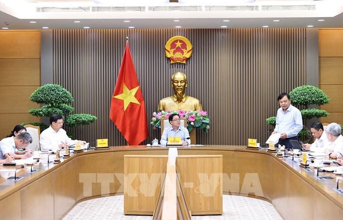Phó Thủ tướng Hồ Quốc Dũng chủ trì cuộc họp. Ảnh: Minh Đức – TTXVN