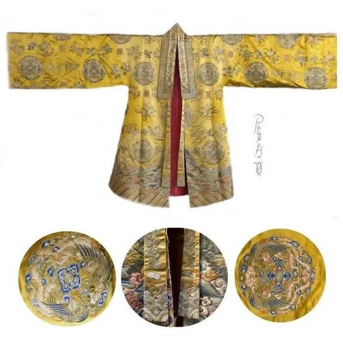 Nguyên mẫu chiếc áo Nhật Bình màu vàng của Đức Từ Cung (Đoan Huy Hoàng thái hậu). Ảnh: Sưu tầm