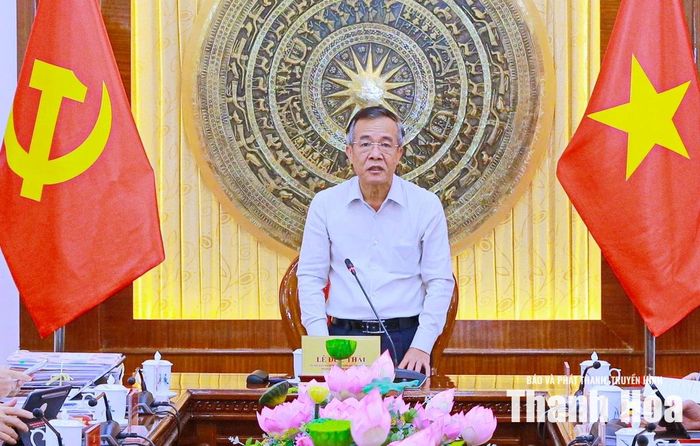 Bí thư Tỉnh ủy Lê Đức Thái phát biểu kết luận tại hội nghị.