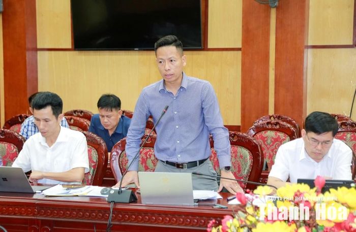 Đại diện UBND xã Hoằng Thanh phát biểu tại hội nghị.