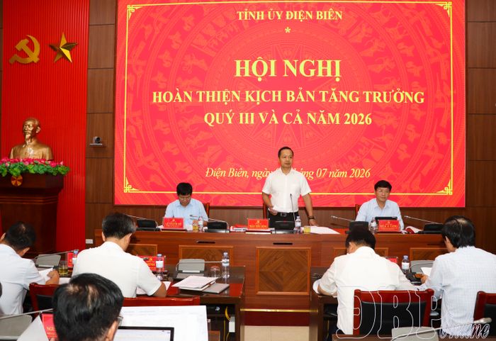 Đồng chí Trần Tiến Dũng, Ủy viên Ban Chấp hành Trung ương Đảng, Bí thư Tỉnh ủy, Trưởng đoàn Đại biểu Quốc hội tỉnh phát biểu khai mạc hội nghị.