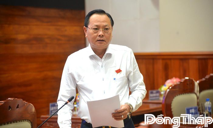 Đại biểu Nguyễn Hùng Tráng phát biểu thảo luận.