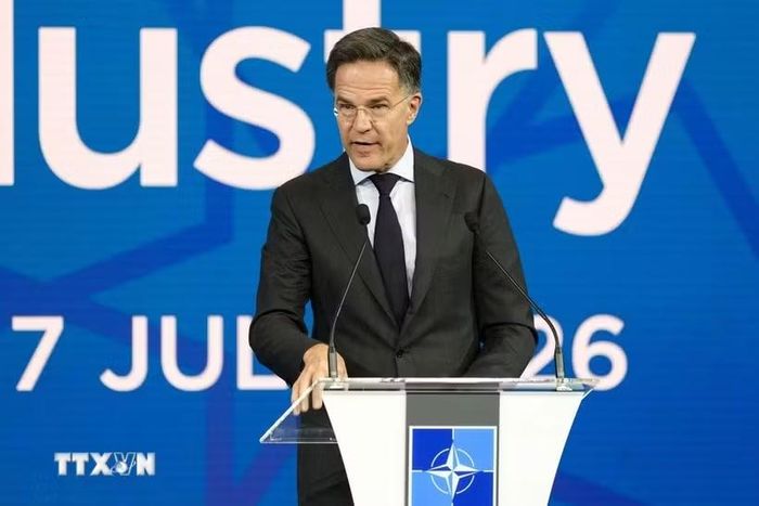 Tổng Thư ký NATO Mark Rutte phát biểu tại Diễn đàn Công nghiệp Quốc phòng ở Ankara, Thổ Nhĩ Kỳ. Ảnh: AA/TTXVN phát