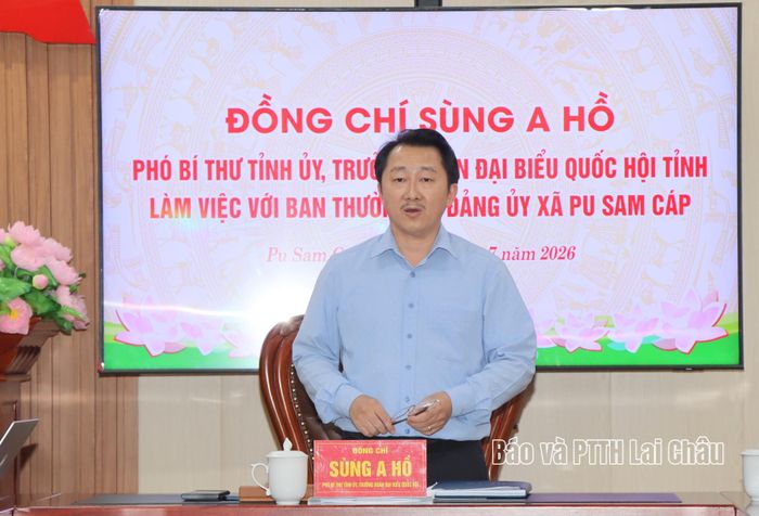Đồng chí Sùng A Hồ - Phó Bí thư Tỉnh ủy, Trưởng Đoàn Đại biểu Quốc hội tỉnh phát biểu kết luận.
