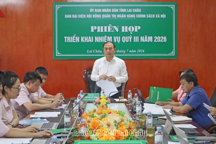 Đồng chí Nguyễn Sỹ Cảnh - Phó Chủ tịch UBND tỉnh, Trưởng Ban đại diện Hội đồng quản trị NHCSXH tỉnh phát biểu kết luận phiên họp.