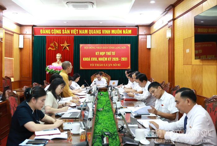 Đại biểu HĐND tỉnh thảo luận tại tổ số 2