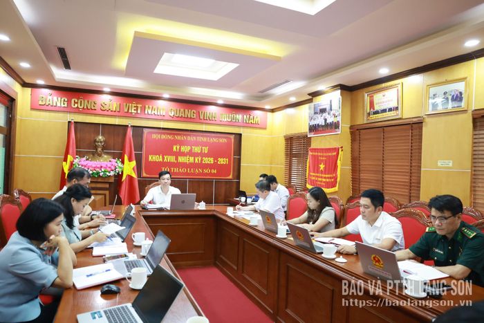 Đại biểu HĐND tỉnh thảo luận tại tổ số 4