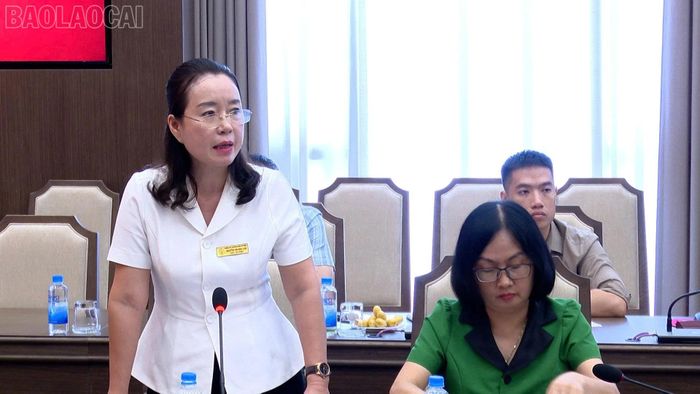 Các đại biểu phát biểu tại buổi làm việc.