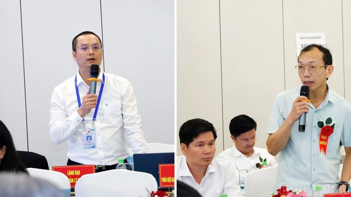 Đại diện các sở, ngành giải đáp thắc mắc của doanh nghiệp tại hội nghị.