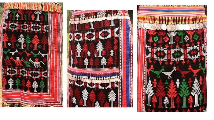 Họa tiết trên trang phục truyền thống của phụ nữ Dao đỏ.