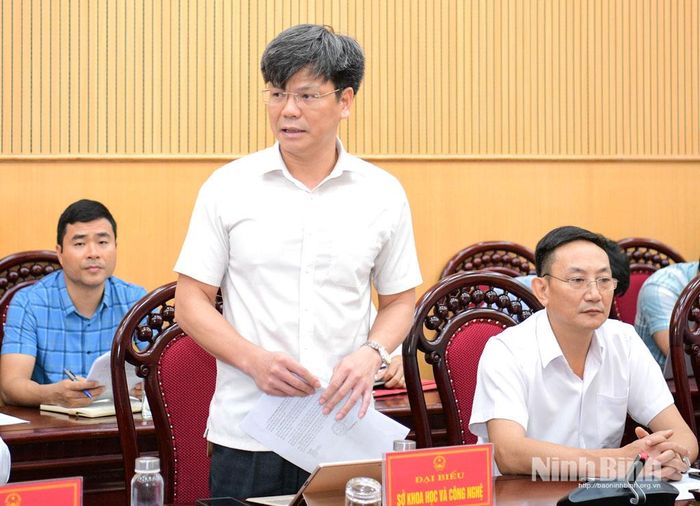 Lãnh đạo Sở Khoa học và Công nghệ phát biểu tại hội nghị.