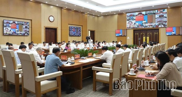 Quang cảnh hội nghị tại điểm cầu trung tâm.