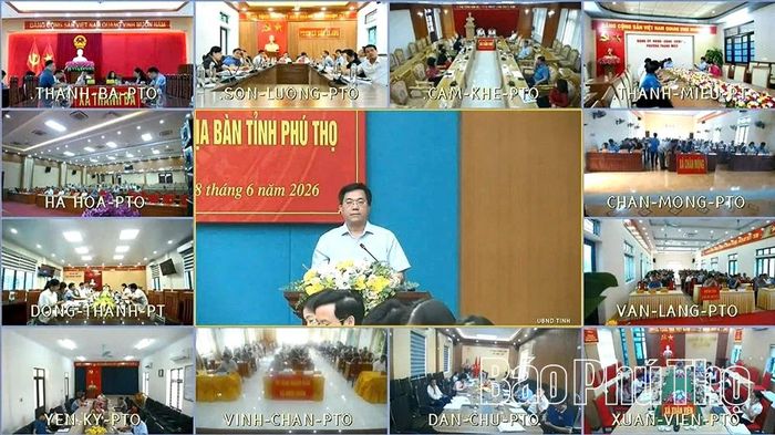 Hội nghị được tổ chức theo hình thức trực tiếp tại điểm cầu Văn phòng UBND tỉnh và trực tuyến đến 148 điểm cầu UBND các xã, phường.