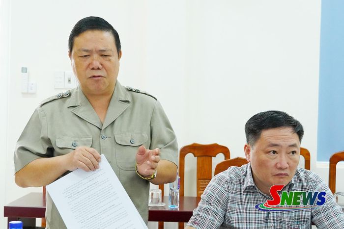 Ông Thào A Só, Giám đốc Sở Tư pháp tỉnh Sơn La, phát biểu tại cuộc làm việc.