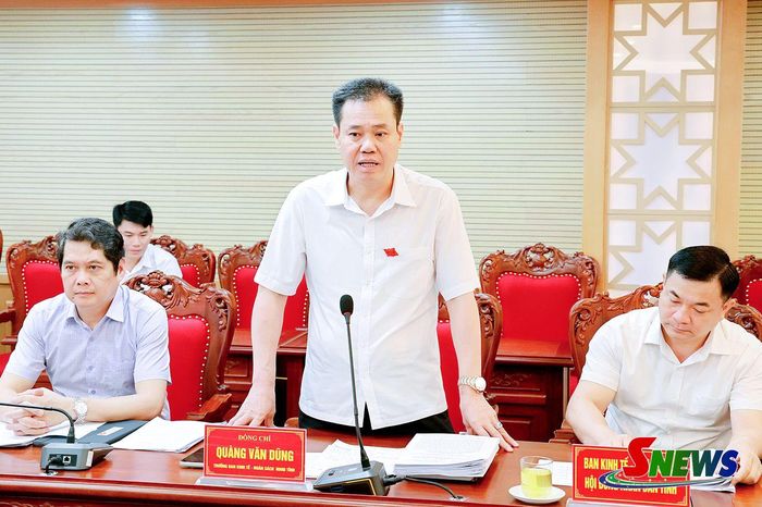 Lãnh đạo Ban Kinh tế- Ngân sách phát biểu tại hội nghị.