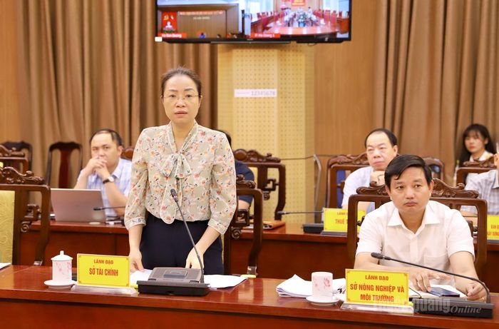 Lãnh đạo Sở Tài chính báo cáo tổng hợp kết quả giải quyết các ý kiến, kiến nghị của doanh nghiệp.
