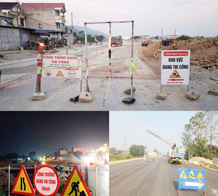 Nhà thầu thực hiện đầy đủ các biện pháp đảm bảo an toàn giao thông, chỉ dẫn công trường trên Tuyến đường liên kết vùng.