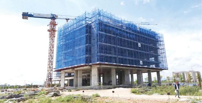 Dự án nhà ở xã hội thuộc Khu C - Đô thị mới An Vân Dương (phường Mỹ Thượng, TP. Huế) đang triển khai xây dựng