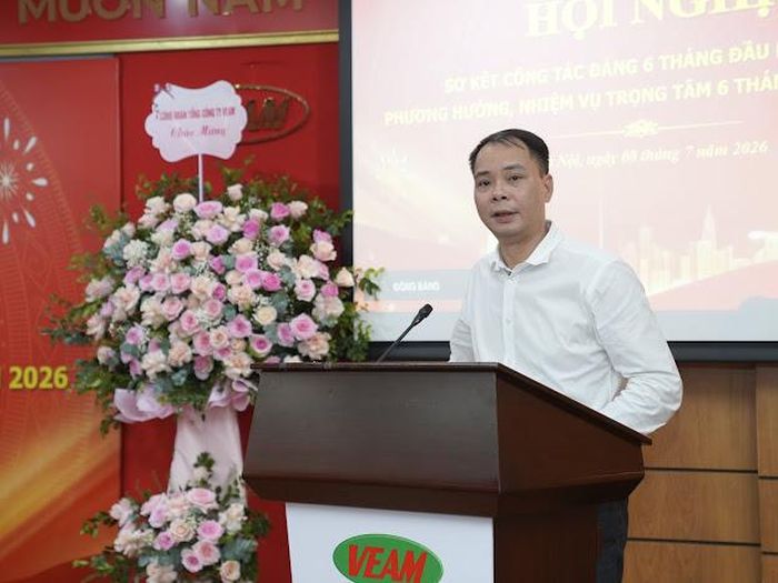 Đồng chí Ngô Khải Hoàn, Bí thư Đảng ủy, Chủ tịch Hội đồng quản trị VEAM phát biểu tiếp thu ý kiến chỉ đạo và kết luận hội nghị.