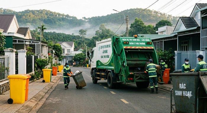 55 địa phương ở Lâm Đồng hoàn thành ký hợp đồng thu gom, vận chuyển rác sinh hoạt.