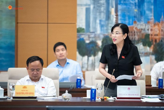Chủ nhiệm Ủy ban Khoa học, Công nghệ và Môi trường Nguyễn Thanh Hải trình bày báo cáo thẩm tra dự án Luật