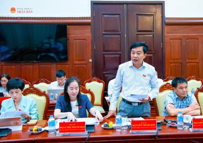 Phó Chủ nhiệm Ủy ban Kinh tế và Tài chính Nguyễn Minh Sơn phát biểu