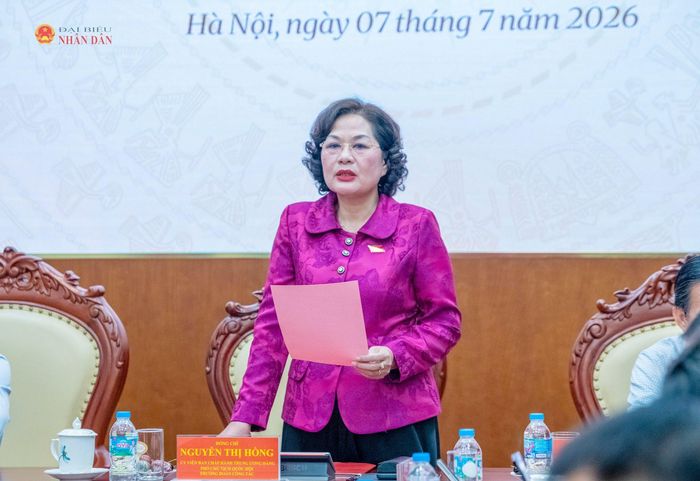 Phó Chủ tịch Quốc hội Nguyễn Thị Hồng phát biểu tại cuộc làm việc