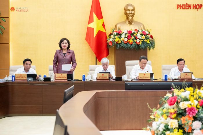 Phó Chủ tịch Quốc hội Nguyễn Thị Hồng điều hành phiên họp