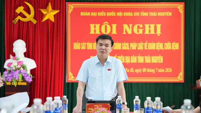 Phó trưởng đoàn ĐBQH tỉnh Thái Nguyên Hà Sỹ Huân kết luận cuộc làm việc. Ảnh: Vân Đoan