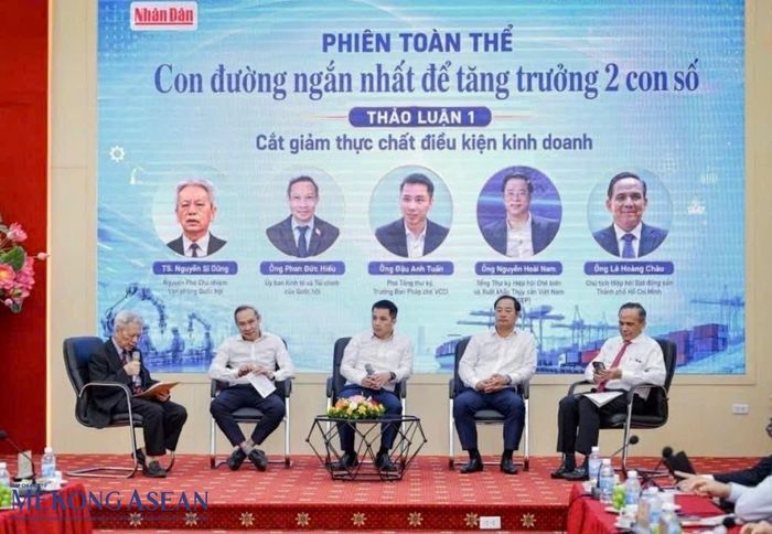 Hội thảo "Tăng trưởng 2 con số - Động lực từ doanh nghiệp" diễn ra ngày 8/7. Ảnh: Kiều Chinh/Mekong ASEAN
