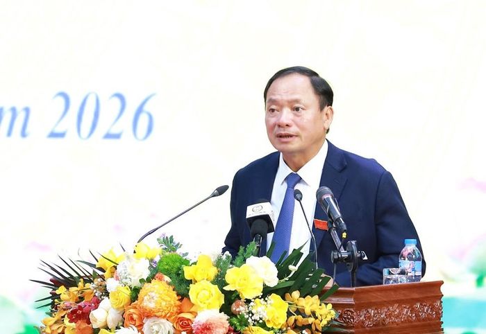 Ông Trần Quốc Văn, Phó Bí thư Tỉnh ủy, Chủ tịch HĐND tỉnh Hưng Yên phát biểu khai mạc kỳ họp. Nguồn: Hungyen.gov.vn.