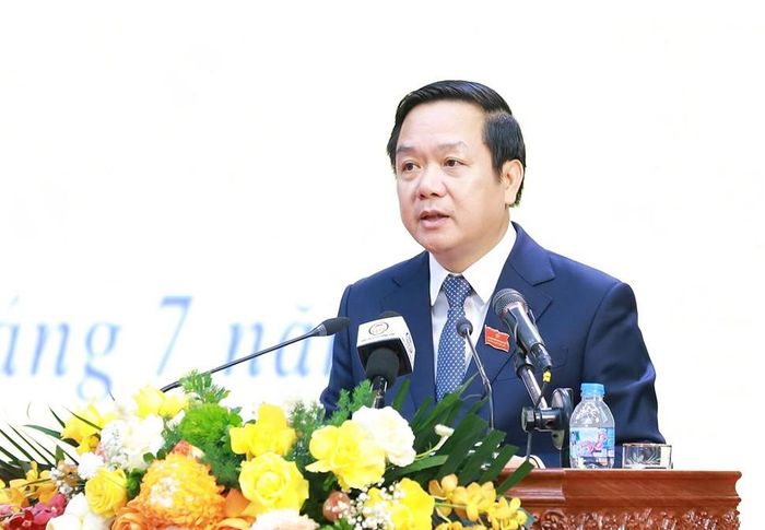 Ông Phạm Quang Ngọc, Bí thư Tỉnh ủy Hưng Yên phát biểu tại kỳ họp. Nguồn: Hungyen.gov.vn.