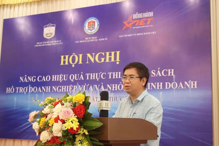 Ông Cao Đăng Vinh - Phó Cục trưởng Cục Pháp luật dân sự - kinh tế (Bộ Tư pháp) phát biểu