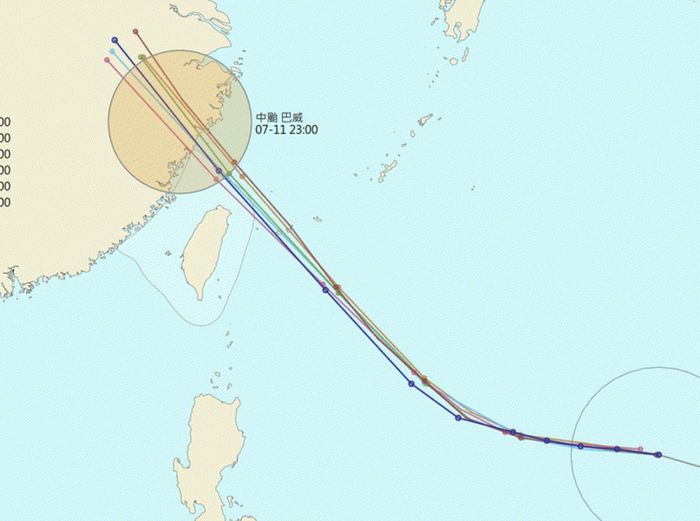 Hướng di chuyển dự kiến của cơn bão trong những ngày tới.