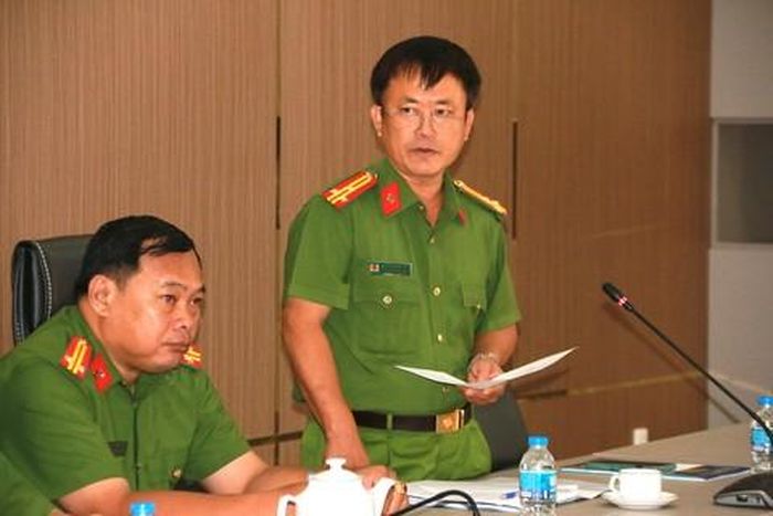 Thượng tá Nguyễn Ngọc Hải – Phó Trưởng Phòng PC06 phát biểu tại hội nghị