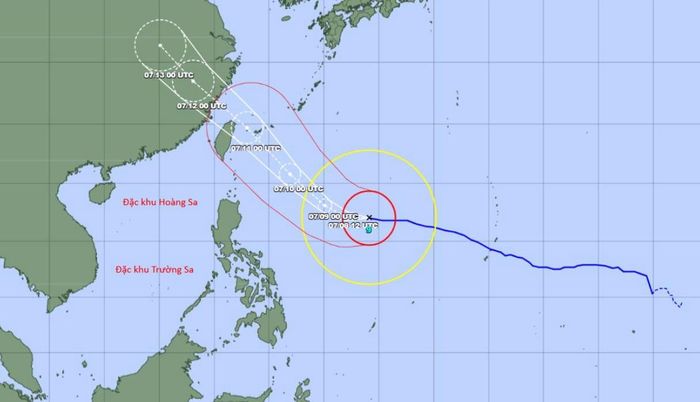 Dự báo đường đi siêu bão Bavi của cơ quan khí tượng Nhật Bản.