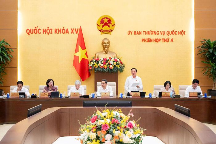 Phó Chủ tịch Quốc hội Nguyễn Khắc Định thảo luận tại phiên họp. Ảnh: media.quochoi.vn