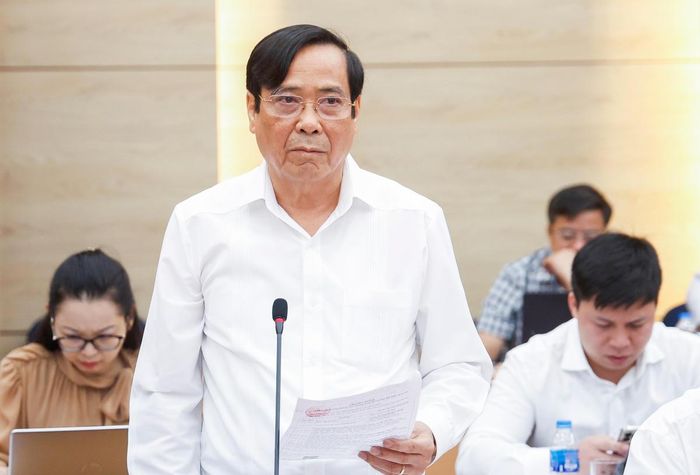 Ông Nguyễn Thanh Bình - Ủy viên Đoàn Chủ tịch, Chủ tịch Hội Người cao tuổi Việt Nam phát biểu tại Hội nghị. Ảnh: Quang Vinh.